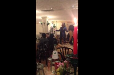 Opera singers at dinner in Rome, Italy