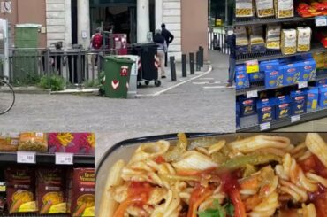 Penne Arrabiata/Italian Supermarket Inside Tour /Cooking Italian Pasta At Home During Lock In Italy