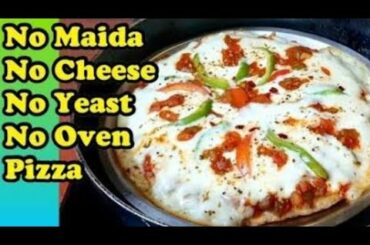 No Cheese, No Maida, No Yeast, No Oven Pizza  / Homemade Pizza Recipe #pizza #nocheesepizza