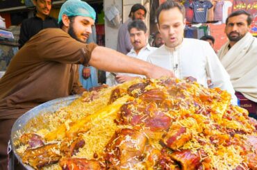 Street Food in Peshawar - GOLDEN PULAO Mountain + Charsi Tikka Kabab + Pakistani Street Food Tour!