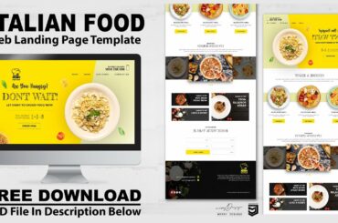 Italian Food Web Free Templates ★ Landing Page ★ Restaurants Web Page ★PSD Template★Adobe Photoshop