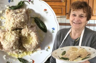 Pasta Grannies discover leek and cabbage ravioli called kropfen!