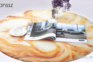 DT028 G Epitome Round Onyx Colorful Dining Table