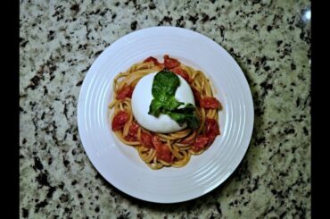 Secrets of How to Make Cherry Tomato Sauce Pasta with Fresh Burrata. Simple Authentic Italian Recipe
