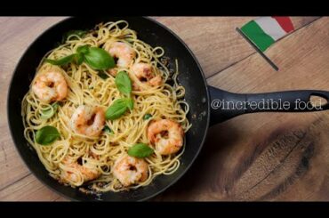 Garlic shrimp spaghetti | king prawn  garlic butter pasta | incredible food | Tasty | Italian