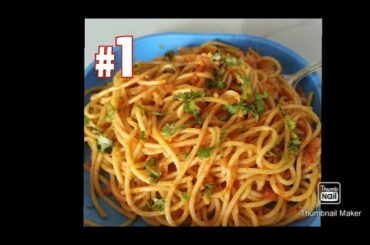 Homemade Indian Styled Spaghetti Pasta With Tomato Sauce