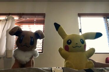 eevee and pikachu talking about Italian food