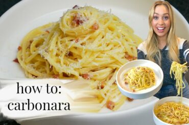 HOW TO MAKE CARBONARA! Tutorial for beginners or any level! | EASY, 20 MINUTE MEAL! Skyler Bouchard