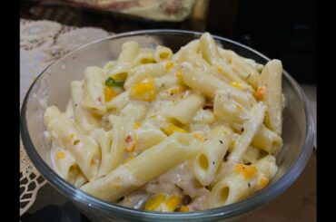 Creamy White sauce pasta from Chandras' Family kitchen #pasta #italian #desi #food