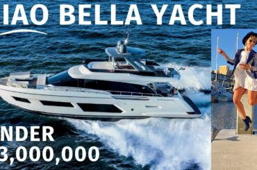 $2,700,000 FERRETTI YACHTS 670 WALKTHROUGH with SPECS Italian Design Ciao Bella Yacht Premiere FLIBS