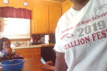 Sylvia cooking with RJ and Rayne