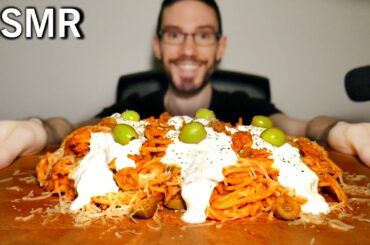 ASMR TUNA SPAGHETTI PASTA + FRESH CHEESE + OLIVES (EATING SOUNDS) *Homemade *English/Spanish