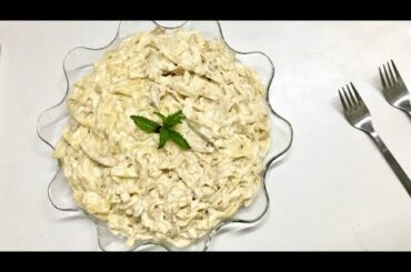 QUICK AND EASY FETTUCCINE ALFREDO WITH CHICKEN AND MUSHROOM | READY IN 30 MINUTES | EID SPECIAL