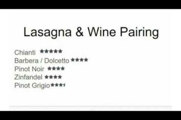 Lasagna & Wine Pairing - What to Pair