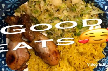 Italian Chicken, Sautéed Brussels Spouts and Yellow Rice Cooking w// MzMo