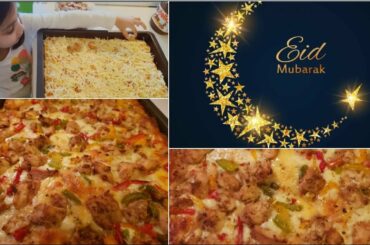 Alvida Mah-e-Ramadan/sad feelings/Haneen baked chicken fajita pizza with mama for iftaar/Eid Mubarak