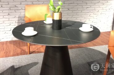 Italian style black Sintered Stone top dining table