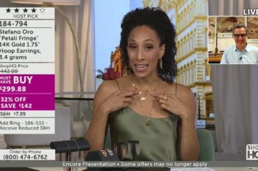 Stefano Oro "Petali Fringe" 14K Gold 1.75" Hoop Earrings, 3.4 grams | Stefano Oro Italian Jewelr...