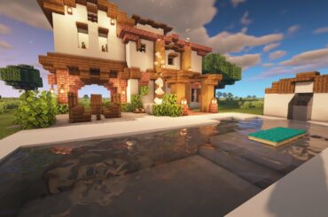 How to Build an AWESOME Backyard in Minecraft! (w/ Swimming Pool and BBQ!) Italian Villa Part 2