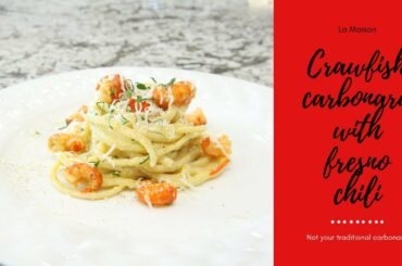 Crawfish Carbonara with Fresno Chili