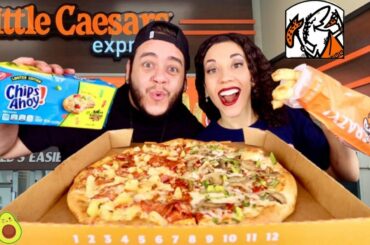 OUR FIRST TIME TRYING LITTLE CAESARS MUKBANG | The Awkward Avocados