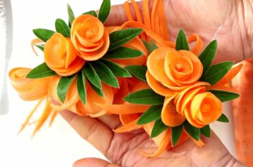 Handmade Carrot Flower Show | Vegetable Carving Garnish | Food Decoration