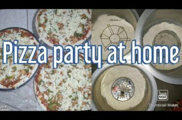 I made 10 pizza at home without oven in patila. / pizza party /eid party