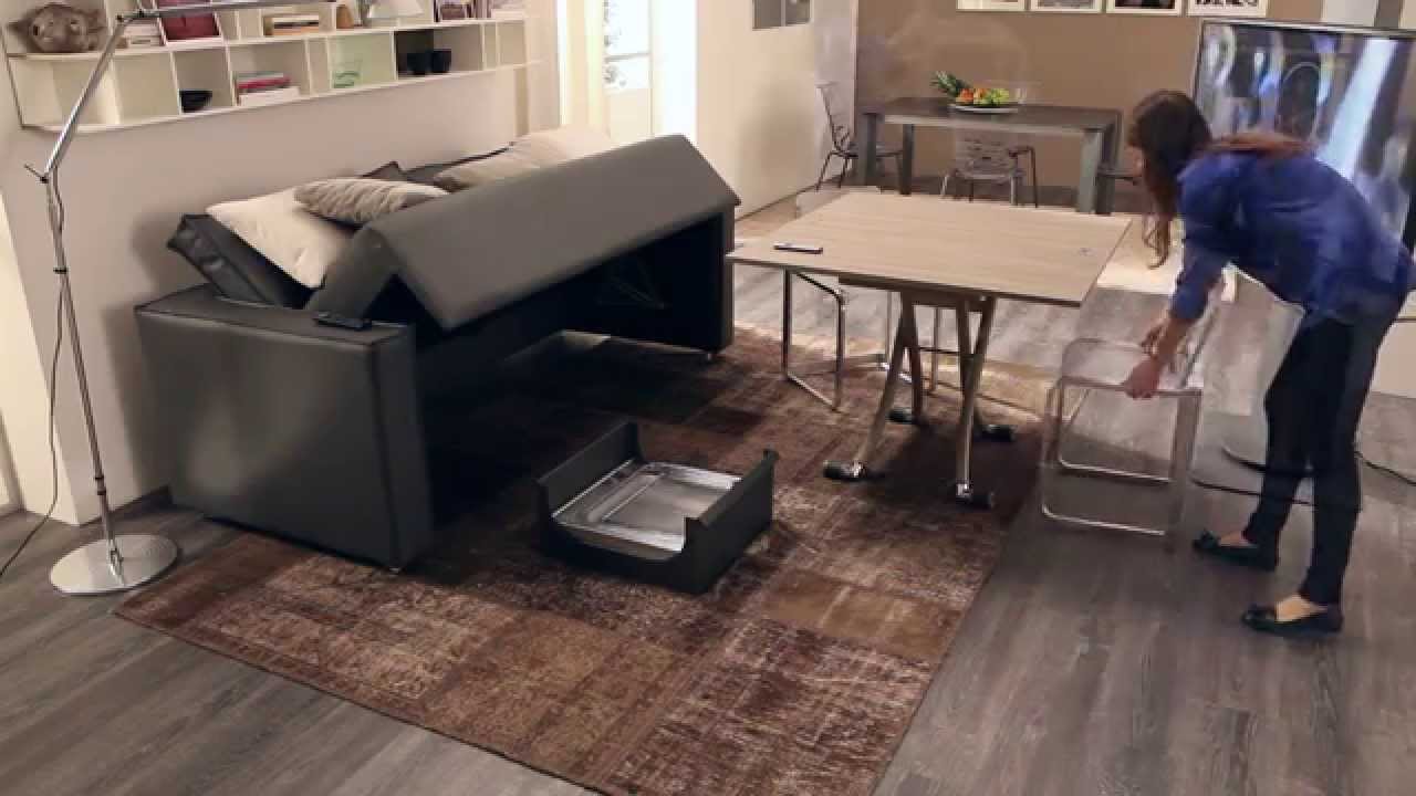 Divano trasformabile Four Seasons by Ozzio – transformable sofa, italian space saving furniture Divano trasformabile Four Seasons by Ozzio - transformable sofa, italian space saving furniture