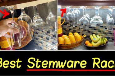 ✅Best Stemware Glassware Rack | Customizable Under Cabinet or Cocktail Beverage Wine Hutch Review