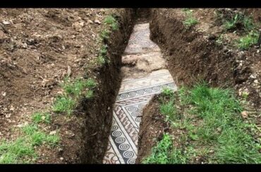 Ancient Roman mosaic floor discovered under vines in Italy