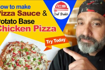 How to make Chicken Pizza | Start to Finish Pizza Recipe with Potato Base & Perfect Italian Sauce 🌟