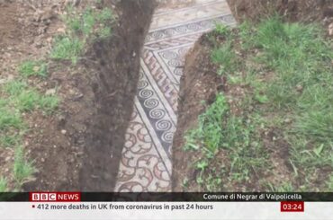 Excitement as Roman mosaic found under vineyard (Italy) - BBC News - 28th May 2020