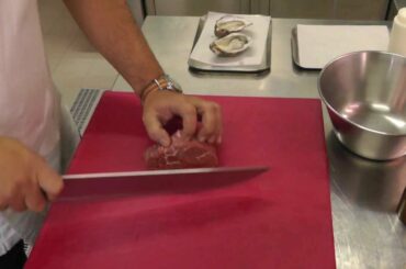 Trentini prepares a dish at Michelin star Magorabin, Italy