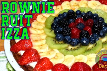 Brownie pizza recipe - fruit pizza recipe in urdu and hindi - by ITALIAN DHABA
