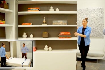 Queen size Murphy bed (with shelves and folding table)