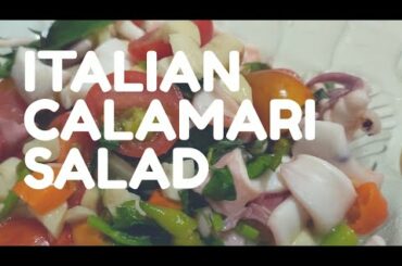 Italian Calamari Salad with Cilantro, Lemon, Cherry Tomatoes