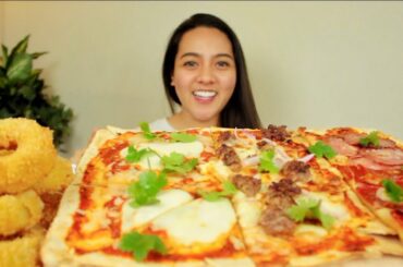 EASIEST HOMEMADE PIZZA MUKBANG