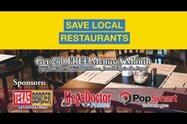 Save Local Restaurants: Restaurant Owners & Managers Get 250 FREE Menus A Month