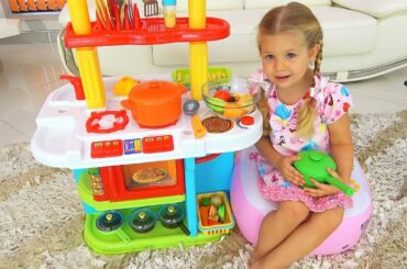 Roma and Diana Pretend Play Cooking Food Toys with Kitchen Play Set