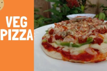 Veg Pizza//Without Oven//Domino's Style Veg Pizza//Easy Home Made Recipe//.