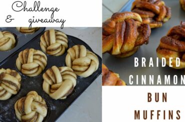 Braided Cinnamon Bun Muffins | RECIPE CHALLENGE | ITALIAN MACARONS GIVEAWAY | Tastie Dine