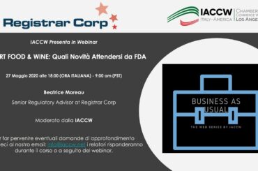 IACCW Webinar III: Business As Usual - Export Food & Wine, Quali Novità Attendersi Da FDA1