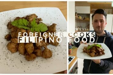 Italian man cooks Filipino food