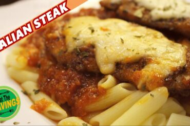 Crispy Italian Chicken Steak with Tomato Sauce and Pasta Recipe by Beat The CRAVINGS