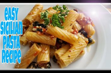 Easy Sicilian pasta salad recipe.
