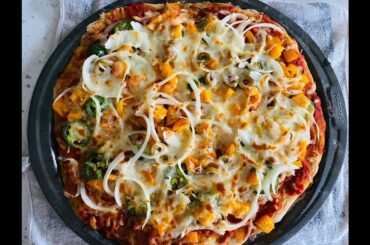 Veg Pizza Recipe | Healthy Pizza with Wheat base | Homemade Veggie Pizza
