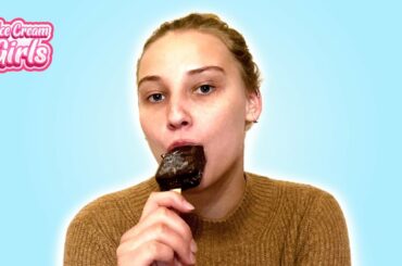 Russian Girl Nina eating licking and sucking AGGRESSIVE ASMR Popsicle | Ice Cream Girls 🍦