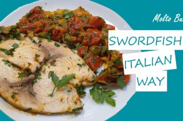 Swordfish In a Skillet (In Tomato Souce) | Easy Italian Recipe