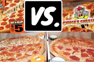 CHUCK E. CHEESE'S VS. LITTLE CAESARS PIZZA BATTLE! MUKBANG | WHICH ONE IS BETTER VALUE?