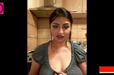 Italian hot auntie cooking in the kitchen with live video chatting with her ex boyfriend part 02